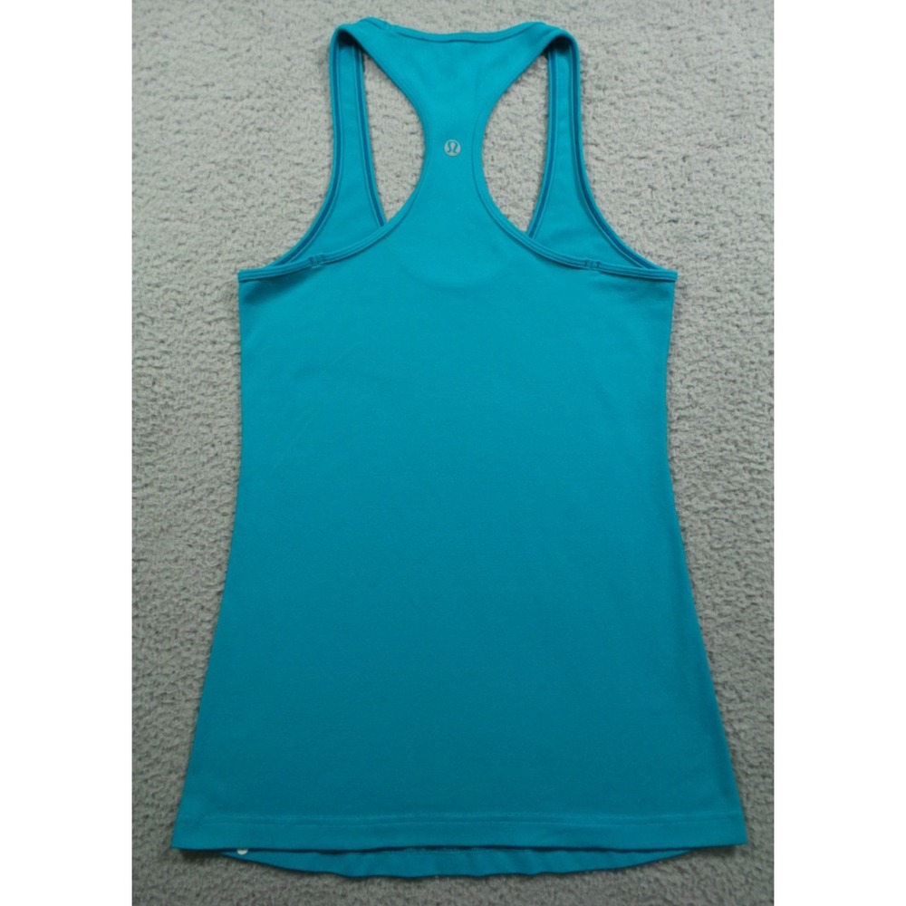 Lululemon Top Womens Size 6 Blue Solid Tank Pullover Racerback Stretch Yoga - Picture 4 of 10